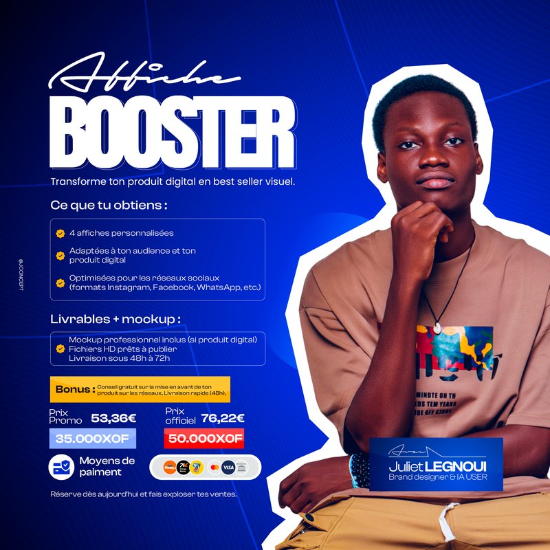 Affiche Booster – Transforme ton produit digital en best-seller visuel